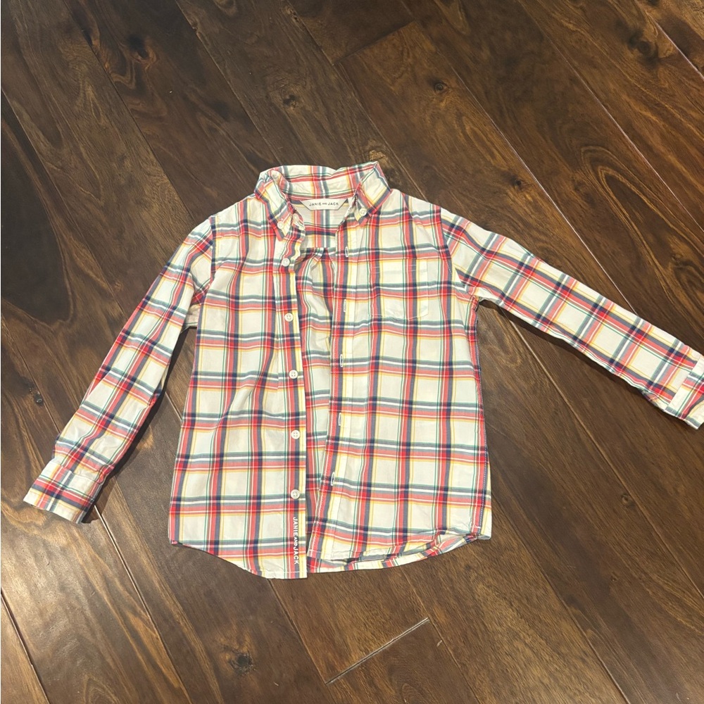 Janie and Jack Multicolor Plaid Button Down Shirt